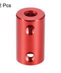 5mm To 10mm Bore Rigid Coupling Set Screw Shaft Coupler Aluminum Alloy Dark Red 2pcs for 3D Printer CNC Machines