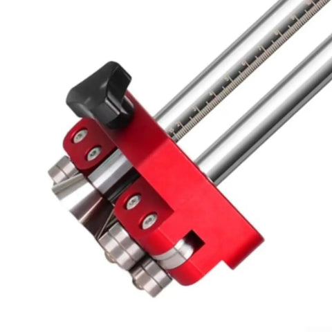 Pro Grade Manual Metal Cutter For Sheet Metal And HVAC Ducts, High Carbon Steel Hand Tool For Precise Bending, Flattening, And Cutting, Heavy Duty Handheld Metal Former With 32cm Reach For Pros. Red high carbon steel manual metal cutter with adjustment knob