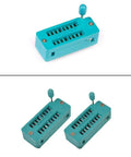 Universal ZIF 16 Pin IC Socket Narrow 4 Pack For DIP ICs And Microcontrollers Test Socket Compatible With Breadboards A Plus Nylon Green Shell Copper Tin Plated Contacts Pro Grade IC Adapter