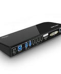 Bulk Pack Of Fifteen Universal Usb 3.0 Laptop Docking Station With Dual HdmI Vga Outputs 4K Resolution Gigabit Ethernet Six Usb Ports Audio Jack For Beast Mode Daily Rigs showing multiple ports and connectors.