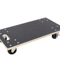 Heavy Duty Wooden Moving Dolly Set With 4 Smooth PP Wheels And Smart Brakes For Effortless Sliding of heavy items on a textured surface.