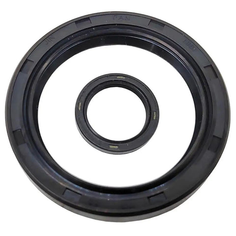 Close-up of seals from Honda Rancher Rear Axle Wheel Bearing Seal Kit For 420 500 520 ATVs Beefed Up For Foreman Models 2014 2023