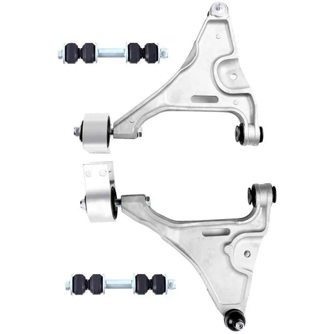Beefed-Up Front Lower Control Arm Suspension Kit 4-Piece Set With Ball Joints And Sway Bar End Links For Cadillac DTS 2006-2011 And Buick Lucerne 2006-2011, Heavy-Duty Front End Replacement, two control arms and two sway bar links