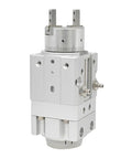 Heavy Lift Angular Rotary Pneumatic Actuator MRHQ25 Series with beefy air gripper clamp mount, metallic design for industrial machining.