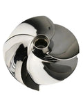 Premium Four Blade Steel Motorboat Propeller Designed For Big And Small Shaft Rigs On 130 155 170 Engines with polished steel finish