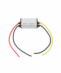 Front view of 12V To 8.4V DC Buck Regulator Power Converter For Automotive Use, 2A Output At 16.8W with wiring