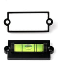 Compact for spirit Level 2.3 Inch for mini Bubble Leveler for Picture Hanging Wall Decor with Flat Tape Hole Plastic Frame(With Magnetic) showing bubble level inside a black plastic frame.