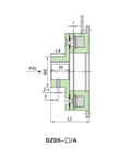DZD5-320 60W 24V electromagnetic brake cross-section diagram with green housing