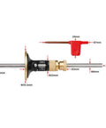 Solid Brass Wheel Marking Gauge Kit Featuring Metric Micro Adjuster Ruler And Hardened Steel Cutter For Bullseye Accurate Wood Scribing dimensions and components