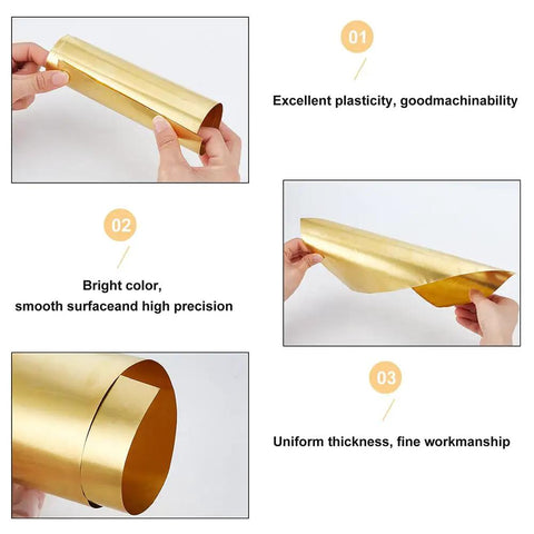 Pro Grade Brass Sheet 12 Inch By 6 Inch 0.01 Millimeter Thickness Shim Stock With Film Attached shown in use.
