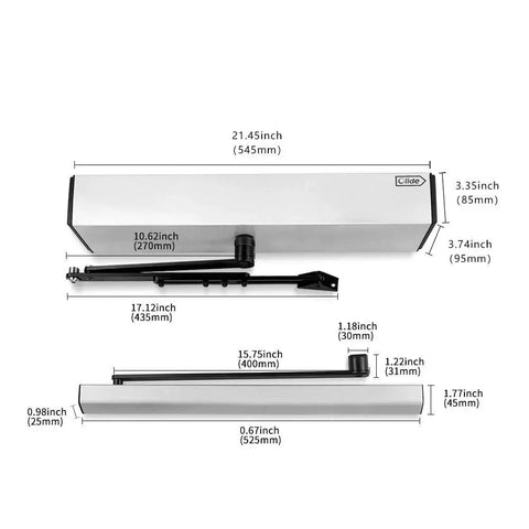 Touchless Exterior Door Opener Kit With Dual Motion Sensors Black No Touch Convenience Adjustable Opening And Closing Force Safe Auto Reopen For True Hands Free Entry On Exterior Doors Easy Install And Low Contact Access; dimensioned black metal door closer