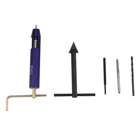 M3 Stainless Steel Wire Thread Insert Kit For Metal Thread Repair With Inserts, drill bit, tap, wrench, and breaking pin shown