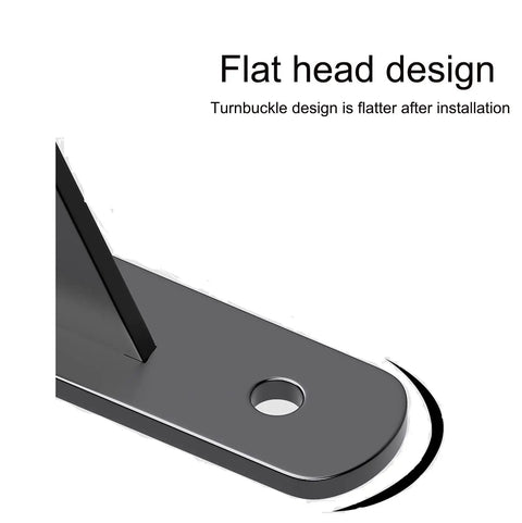 Badass Heavy Duty Shelf Brackets Wall Mount 90 Degree Corner Bracket Pair With Heavy Gusset showing flat head design and turnbuckle.