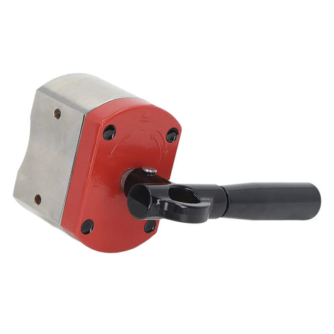 Heavy Duty On Off Magnetic Clamp With Six Hundred Pound Holding Power, Pro Grade Four Square Base Fixture Block, side view