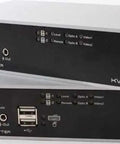 Dual Head Dvi Optical Kvm Extender Rx Module Links Two Pc Rigs Over Fiber Runs Up To 3280 Feet With Crisp Wuxga Playback And Bulletproof Usb Control Everyday Hustle showing front and rear ports.