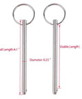 Two Pack Quick Release Pin for Bimini Top and Boat Deck Hinge Must Have Marine Hardware Stainless Steel 316, diagram with measurements