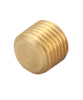 Brass Pipe Fitting Hex Countersunk Plug One Quarter Inch NPT Male Half Inch Outer Diameter Threads Ten Pack Easy Hex Drive