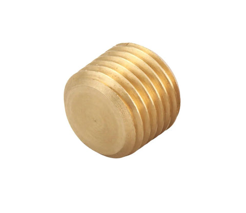 Brass Pipe Fitting Hex Countersunk Plug One Quarter Inch NPT Male Half Inch Outer Diameter Threads Ten Pack Easy Hex Drive