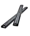 Beefy Black Cold Rolled Steel Drawer Slides Three Section Full Extension Rails For 8 To 20 Inch Drawers Rock Solid Heavy Duty Ball Bearing Support