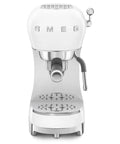 Retro White Italian Espresso Machine Featuring Manual 15 Bar Pump And Strong Steam Wand For Dope Home Brewed Shots And Creamy Milk Froth That Hits Different Every Single Time.
