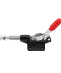 Heavy Duty Galvanized Iron Toggle Clamp For Welding And Sheet Metal Jobs. This Quick Fix Push Pull Hand Tool Delivers Amazing 530 Lb Force To Hold Your Workpiece Tight In Any Horizontal Or Vertical Spot Around The Shop. horizontal red handle