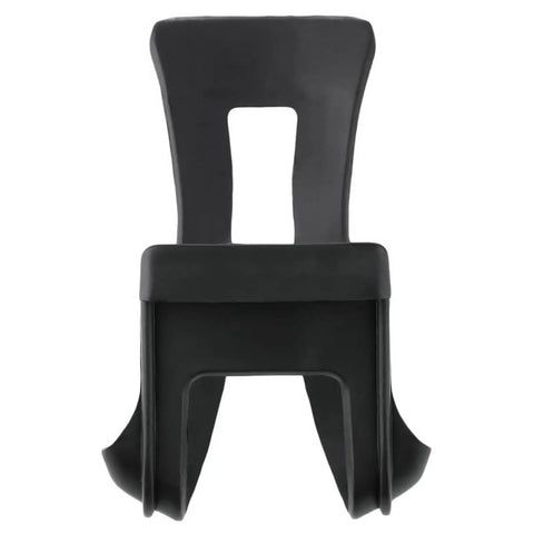 Toe Clip Pedals For Mountain And Road Bikes, Strapless Half Clips Cage showing front view in black, easy install and durable design.