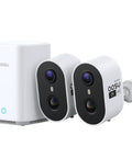 Wireless Outdoor Security Cameras 2K HD With Color Night Vision Long Battery Life Spotlight And Siren Alarm Motion Detection