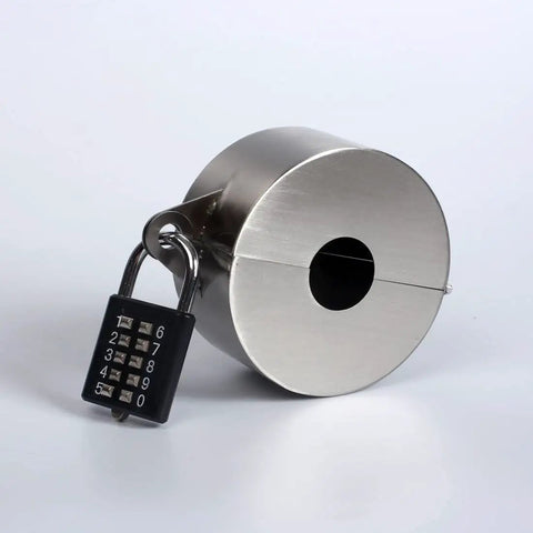 Heavy Duty Bulletproof Door Knob Lock Cover With Combo Padlock Slam Dunk Privacy Shield for Kids and Pets, rustproof design.