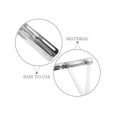 Stainless Steel Outdoor Air Conditioner Bracket 1 Pair Heavy Duty Weatherproof Wall Mount frame detail and material close-up