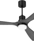 52 Inch Gray Ceiling Fan With LED Light And Remote, Modern Farmhouse Style Ceiling Fan With 3 Walnut Wood Blades, Six Speeds, Reversible Quiet DC Motor