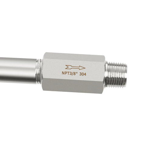 ChillWaves 304 stainless inline siamese check valve, 3/8 in NPT male x 3/8 in NPT female, one-way 1-pack