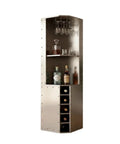 Aviator Wing Shelving Unit With Industrial Aluminum Build Dope Tall Bookshelf And Riveted Aircraft Design For Modern Loft Decor Spacious Multi Shelf Display Durable Wood Frame showing wine and glass storage