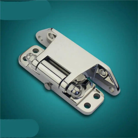 Heavy Duty 304 Stainless Steel Hinge For Cold Storage And Walk In Freezers Featuring A Polished Convex Door Design close-up view.