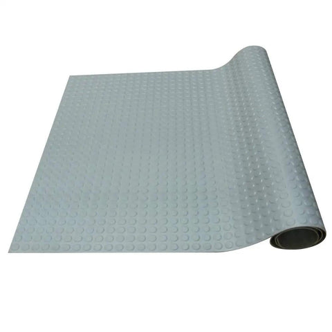 Coin Pattern Rubber Flooring 3.5mm Thick 36 Inch By 10 Foot Sheet Dark Gray No Slip Surface in rolled form