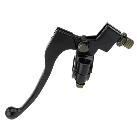 Beefy Seven Eighths Inch Universal Left Clutch And Brake Lever Perch for dirt bikes, black aluminum, side view