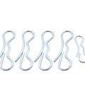 Top Rated 5 Pack Silver Alloy Steel Split Cotter Pins With Heavy Duty Construction And Secure Fastening For Tough Mechanical Jobs, Industrial Fixing, And DIY Projects That Need Reliable Locking Clips To Keep Gear In Place, showcasing five split pins.