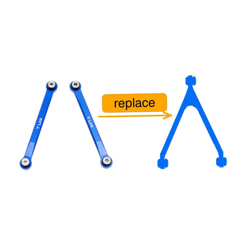 High Clearance Steering Rod Links Set For Axial SCX24 Scale 1 24 Upgrades C10 Wrangler JLU Bronco Double Links in blue with replace arrow