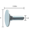 Metal screw, 1/4-20 x 1 inch, stainless steel finish, side view