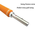 Golf Swing Trainer For Indoor And Outdoor Practice, Swing Plane Coach And Posture Reminder To Nail Your Swing Path, Easy On Off Button, Battery Included, Helps Lower Scores, shown with orange grip.