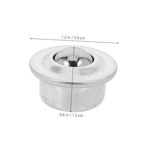 Close-up of stainless steel caster from 12 Pieces Mounted Bearing Casters Stainless Steel Transfer Bearings For All Directional Use