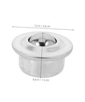 Close-up of stainless steel mounted ball bearing with protective cover, 1.2 inch diameter, part of a 12 piece set for smooth movement applications.