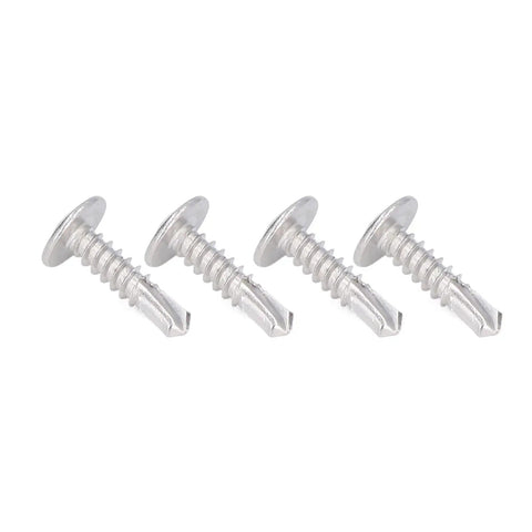 Self Drilling Screws With Round Washer Head In 304 Stainless Steel For Wood And Metal Quick Installation, Rust Resistant M4.8x19 Fasteners Kit