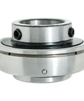 Maple Ace UC201-8 insert bearing, 1/2 in bore, silver, spherical OD, with set screws and lubrication hole