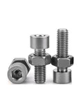 Two Piece Dead Solid TA2 Grade Titanium Cup Socket Head Cap Screw And Nut Combination For Custom Car Builds M12X120mm fastener set.