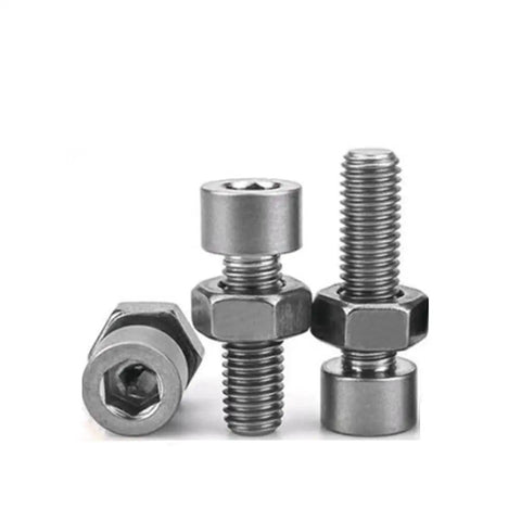 Two Piece Dead Solid TA2 Grade Titanium Cup Socket Head Cap Screw And Nut Combination For Custom Car Builds M12X120mm fastener set.