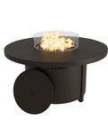 48 Inch Round Propane Fire Pit Tabletop Outdoor Heater With Auto Ignition 55000 BTU CSA Certified Includes Lid And Windproof Glass