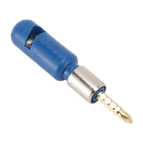 Yechiry Electric Drill Wire Stripper For 10Mm Cables With Quick Stripping And Multifunctional Adapter featuring a blue handle and gold tip.