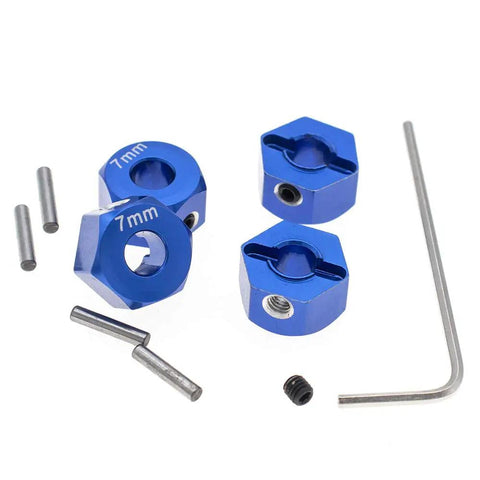 4 Pack 12 Mm Hex Aluminum Wheel Hubs 7 Mm Thick Cnc Machined 6061 T6 For Traxxas 1/10 Rustler Slash Stampede 4Wd Replaces 1654 parts set