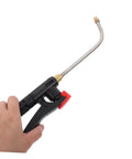 Hand holding Extended Wand Sprayer Handle Replacement For Garden And Home Use Compatible With Backpack Sprayers Easy Install Fine Mist Atomization For Efficient Crop Management Stainless Steel