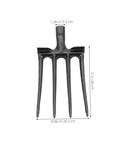 Steel Garden Fork Replacement Head Tines for Soil Turning and Manure Duty, shown with dimensions, heavy-duty steel construction.